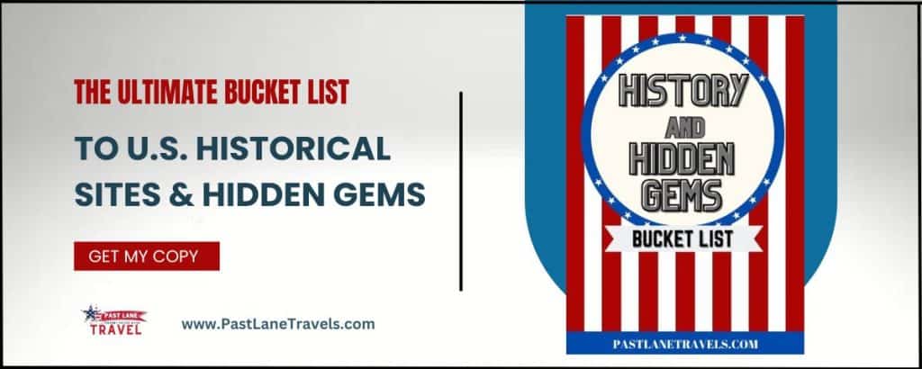 Graphic for the sale of History and Hidden Gems showing red white and blue cover.