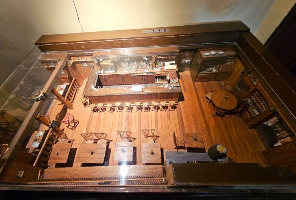 A small wooden replica of the Beekman Arms Tavern.